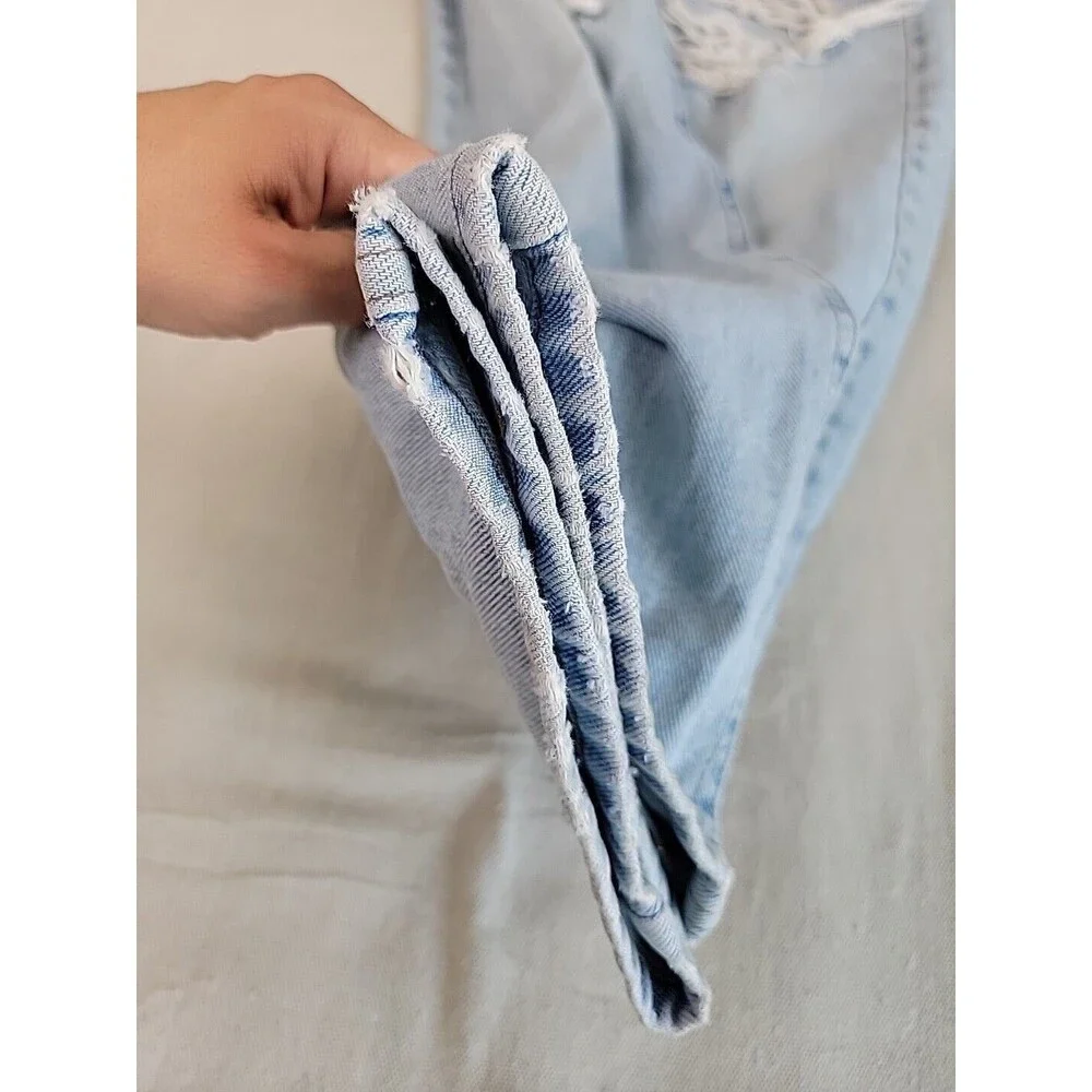 Vtg Riders Jeans Mens 34x33 * Distressed Destroyed Cotton Light Blue High Rise‎
